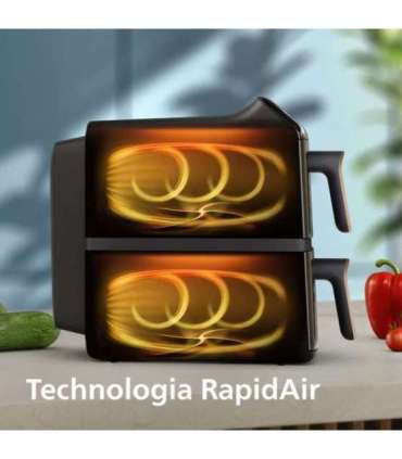 Philips 4000 series Dual Stack Airfryer Vertical Basket 10L Double Stand-alone 2750 W Hot air fryer Black