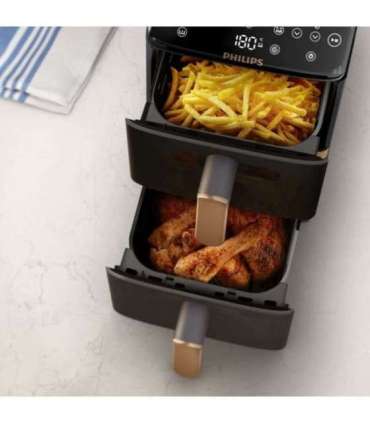 Philips 4000 series Dual Stack Airfryer Vertical Basket 10L Double Stand-alone 2750 W Hot air fryer Black