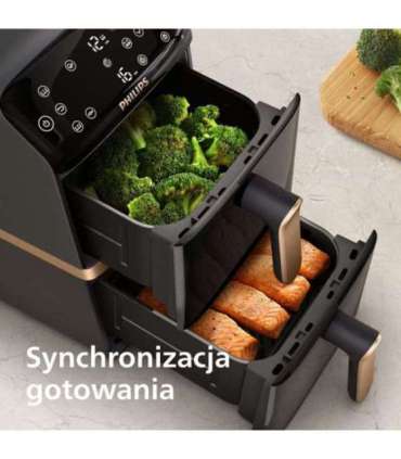 Philips 4000 series Dual Stack Airfryer Vertical Basket 10L Double Stand-alone 2750 W Hot air fryer Black