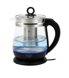 Adler Kettle AD 1299 Electric 2200 W 1.5 L Glass 360° rotational base Black