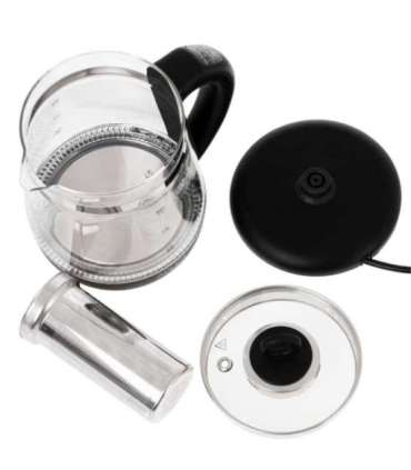 Adler Kettle AD 1299 Electric 2200 W 1.5 L Glass 360° rotational base Black