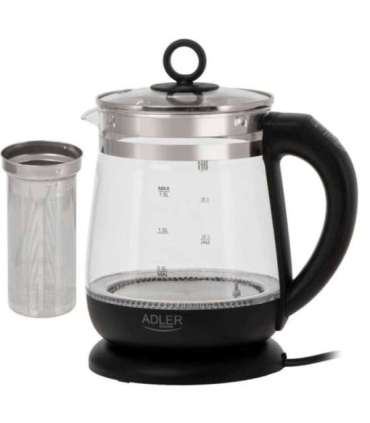 Adler Kettle AD 1299 Electric 2200 W 1.5 L Glass 360° rotational base Black
