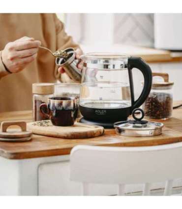Adler Kettle AD 1299 Electric 2200 W 1.5 L Glass 360° rotational base Black