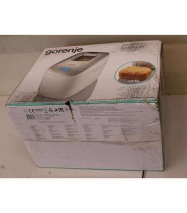 SALE OUT. Gorenje Bread maker BM1600WG Power 850 W Number of programs 16 Display LCD White/Silver DAMAGED