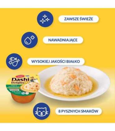 INABA Dashi Delights Chicken with bonito flakes in broth - cat treats - 70g