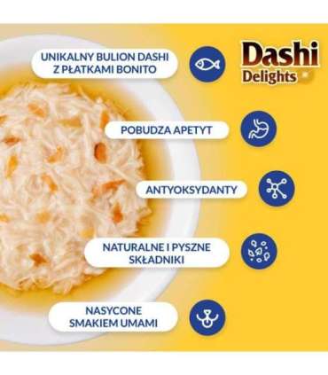 INABA Dashi Delights Chicken with bonito flakes in broth - cat treats - 70g