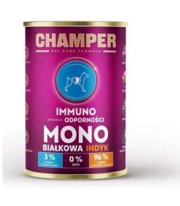 CHAMPER Immuno Monoprotein Turkey - wet dog food - 400g