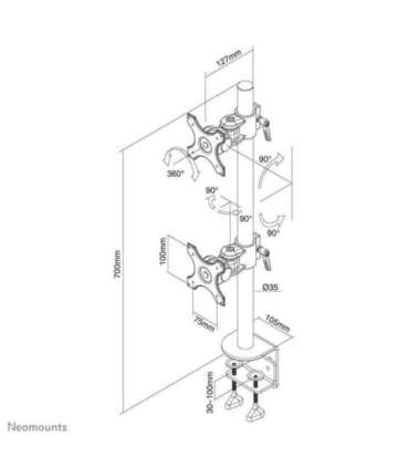 TV SET ACC DESK MOUNT BLACK/10-24" FPMA-D700DV NEOMOUNTS