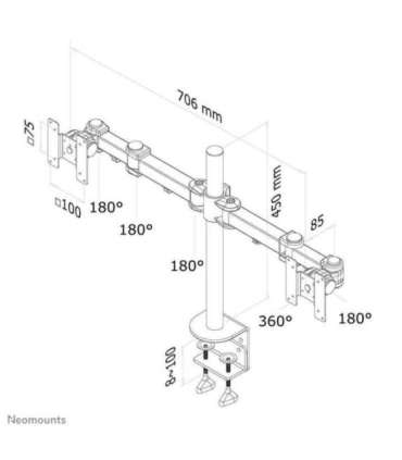 TV SET ACC DESK MOUNT BLACK/10-26" FPMA-D960D NEOMOUNTS