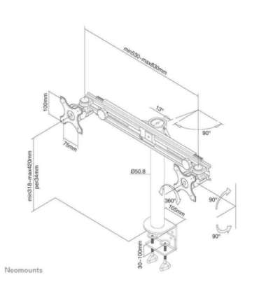 TV SET ACC DESK MOUNT BLACK/19-27" FPMA-D700D NEOMOUNTS