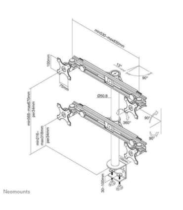 TV SET ACC DESK MOUNT BLACK/19-27" FPMA-D700D4 NEOMOUNTS