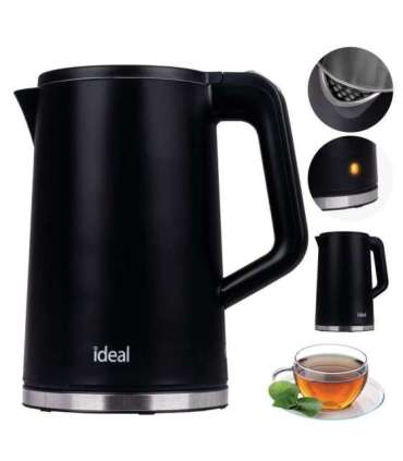 IDEAL Kettle 1.7 l, steel body, power 1500 W, black