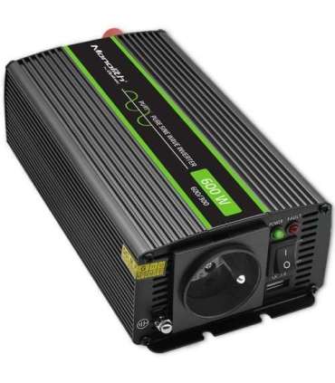 Qoltec Monolith power adapter/inverter Auto/Indoor 600 W Black