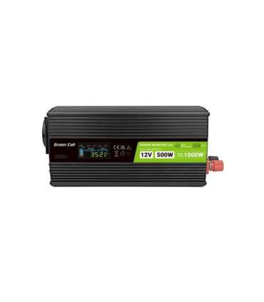 Green Cell PowerInverter LCD 12V 500W/10000W car inverter with display - pure sine wave