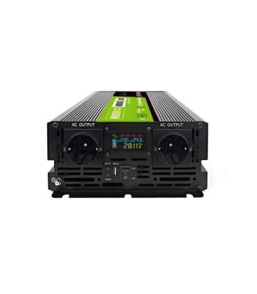Green Cell Przetwornica napicia PowerInverter LCD 24 V 3000W/60000W Przetwornica samochodowa z wywietlaczem - czysty