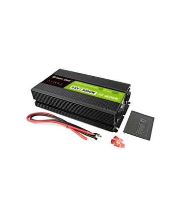 Green Cell Przetwornica napicia PowerInverter LCD 24 V 3000W/60000W Przetwornica samochodowa z wywietlaczem - czysty