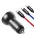 Baseus Car Charger with display 24W + Cable USB 3in1 Baseus Three Primary Colors 1,2m