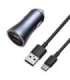Baseus Golden Contactor Pro Car Charger 2x USB, 40W (gray) +  Cable USB to USB-C 1m (black)
