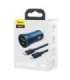 Baseus Golden Contactor Pro car charger, USB + USB-C, QC4.0+, PD, SCP, 40W (blue) + USB-C - Lightning cable 1m (blue)