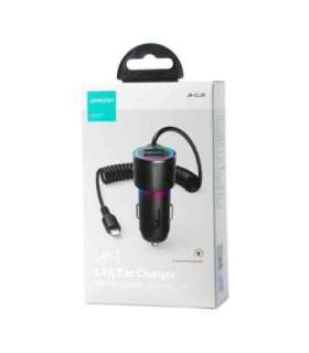Car charger Joyroom JR-CL25, 2x USB + Lightning cable (black)
