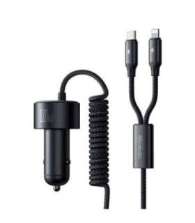 Mcdodo CC-0370 car charger, USB-C, Lightning, 120W, retractable cables