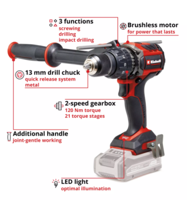 EINHELL Cordless Drill Driver TP-CD 18/120 Li BL Solo