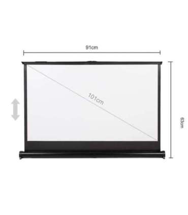 Maclean Portable Projection Screen Compact 40" 16:9 Free-Standing Office Cinema Matt White Home