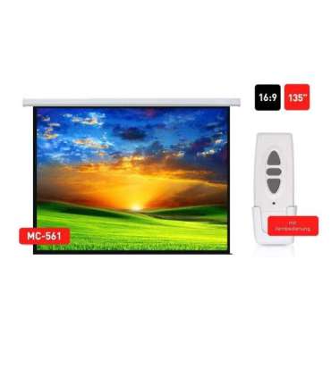 Maclean MC-561 electric projection screen 135 "300x168cm 16: 9 with wall control and remote control