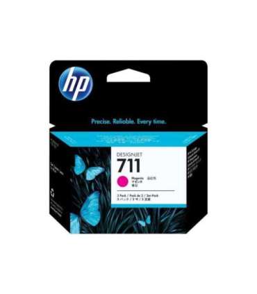 HP Ink No 711 HP711 HP 711 Magenta 3-pack 3pack (CZ135A)