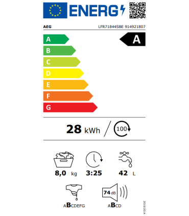 Washing machine AEG LFR71844SBE
