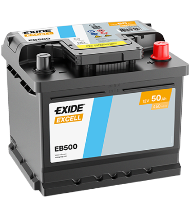 Exide Excell 50Ah 450A 207x175x190-+
