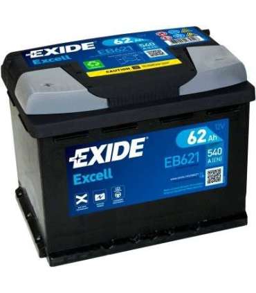 Exide Excell 62Ah 540A 242x175x190+-