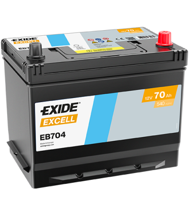 Exide Excell 70Ah 540A 266x172x223-+