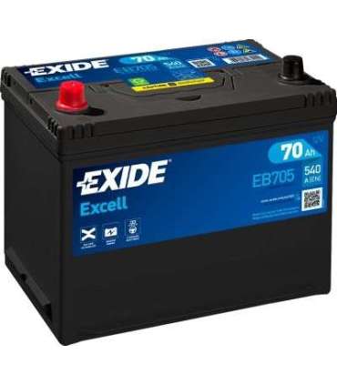 Exide Excell 70Ah 540A 266x172x223+-