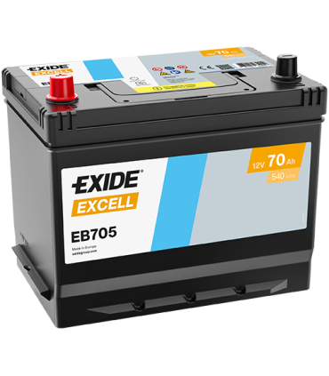 Exide Excell 70Ah 540A 266x172x223+-