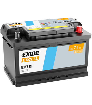 Exide Excell 71Ah 670A 278x175x175-+
