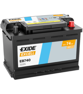 Exide Excell 74Ah 680A 278x175x190-+