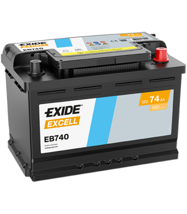 Exide Excell 74Ah 680A 278x175x190-+