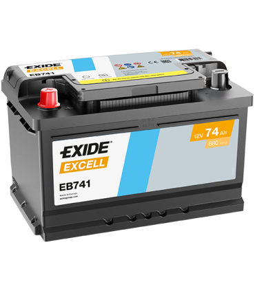 Exide Excell 74Ah 680A 278x175x190+-