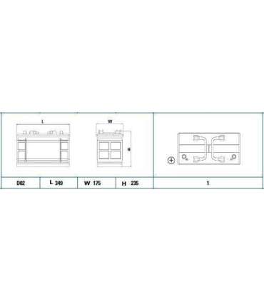 Exide StartPRO 110Ah750A 349x175x235+-