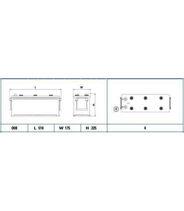 Exide StartPRO 140Ah800A 510x175x225-+
