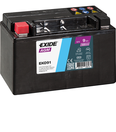 Exide AGM 9Ah 120A 150x90x105+-