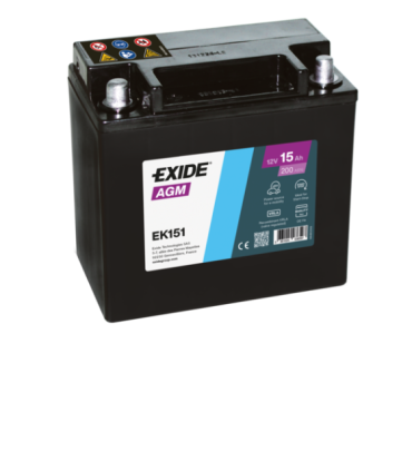 Exide AGM 15Ah 200A 150x90x145+-