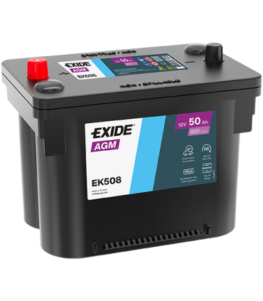 Exide AGM 50Ah 800A 260x173x206-+