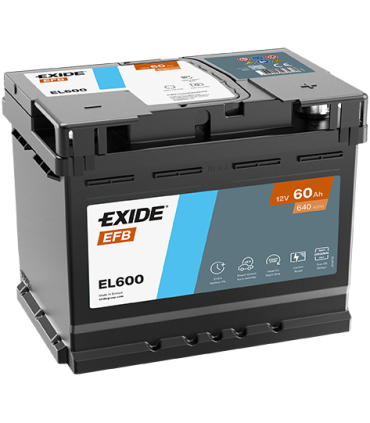 Exide EFB 60Ah 640A 242x175x190-+