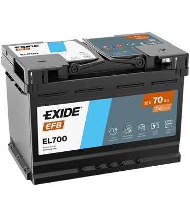 Exide EFB 70Ah 760A 278x175x190-+