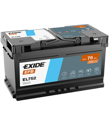 Exide EFB 75Ah 730A 315x175x175-+