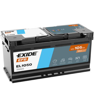 Exide EFB 105Ah 950A 392x175x190-+