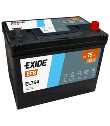 Exide EFB 75Ah 750A 260x173x222-+