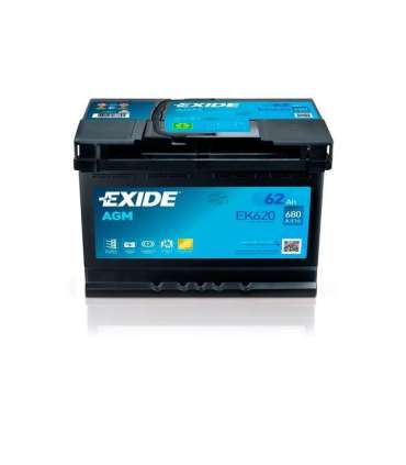 Exide AGM 62Ah 680A 242x175x190-+